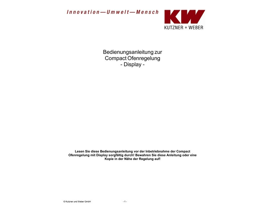 Display Ofenregelung Compact