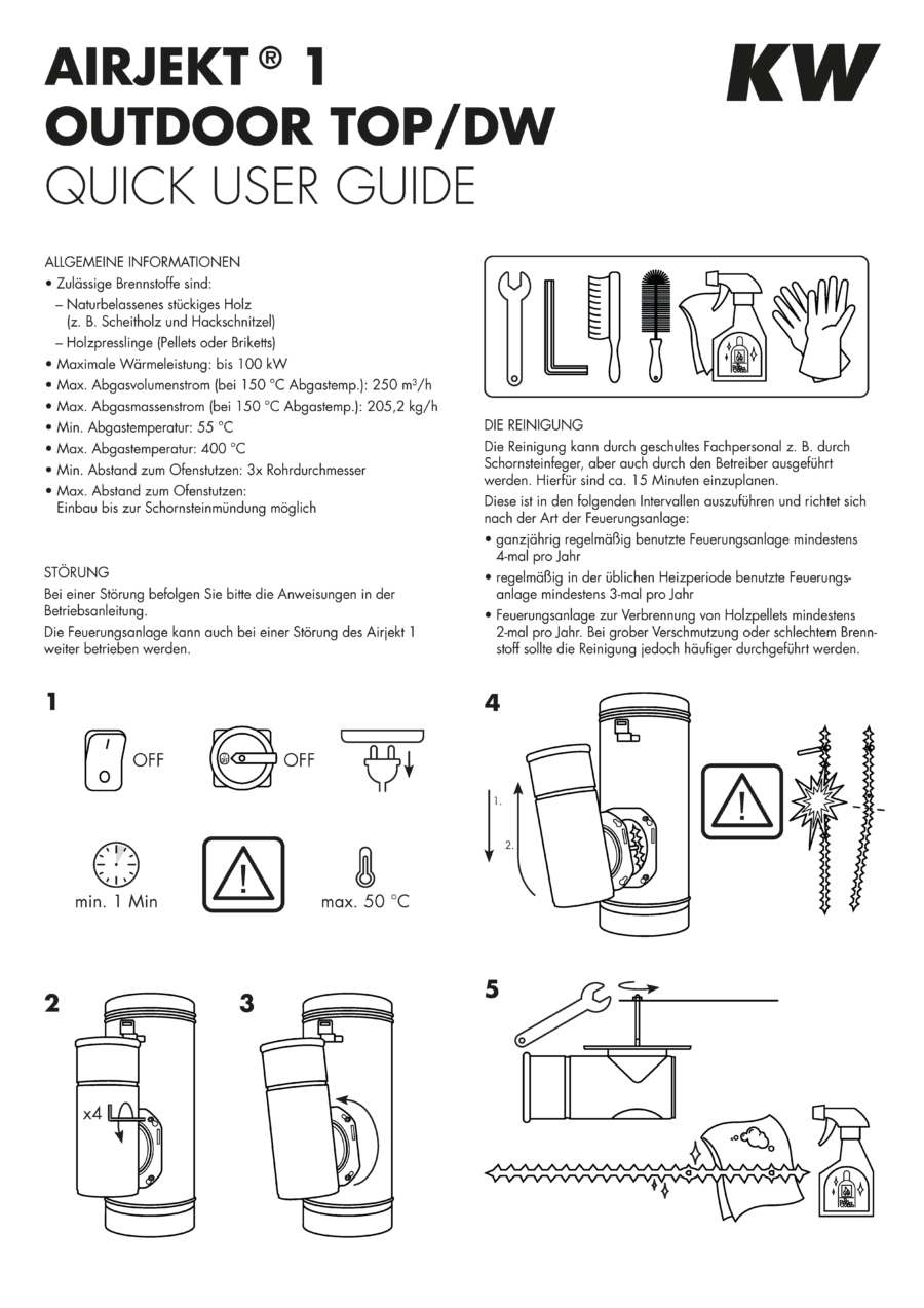 Airjekt 1 Top Quickguide Reinigung