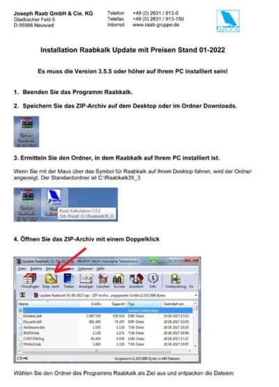 Installationanleitung Raabkalk Update